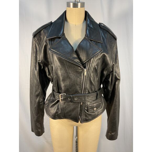 Saint Laurent Leather Bomber Jacket - Size US 10 - Picture 2 of 6